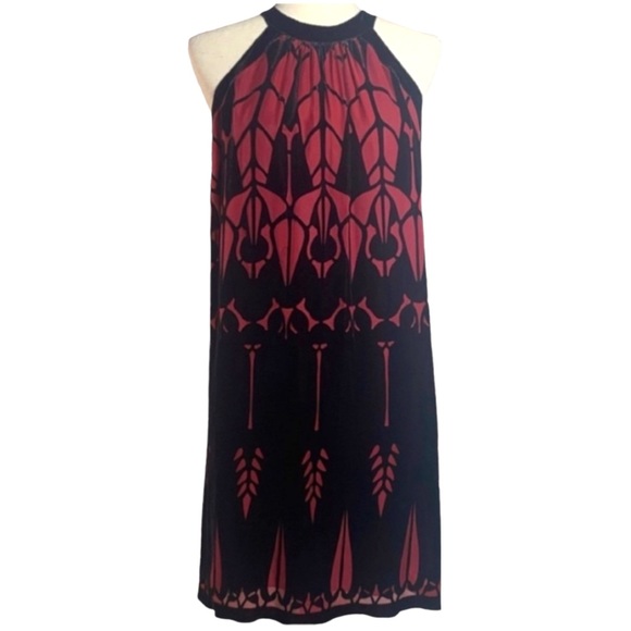 VINTAGE Y2K silk Max Studio red and black velvet accented dress / S / NWOT - Picture 11 of 12